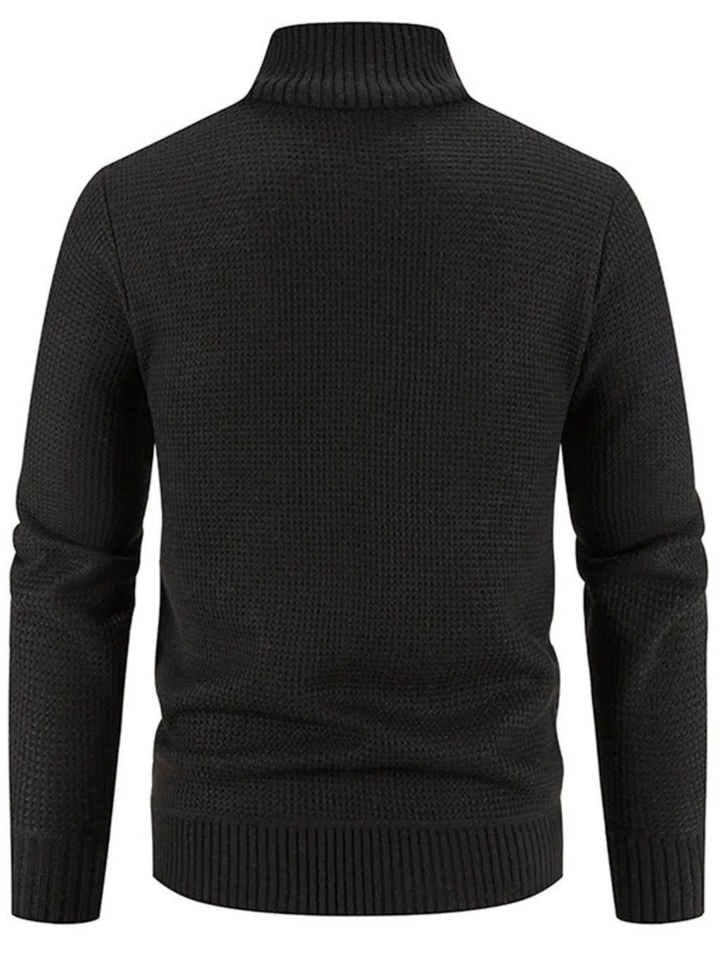 Men's Plus Size Quilted Knit Bomber Jacket with Stand Collar by Trendsi