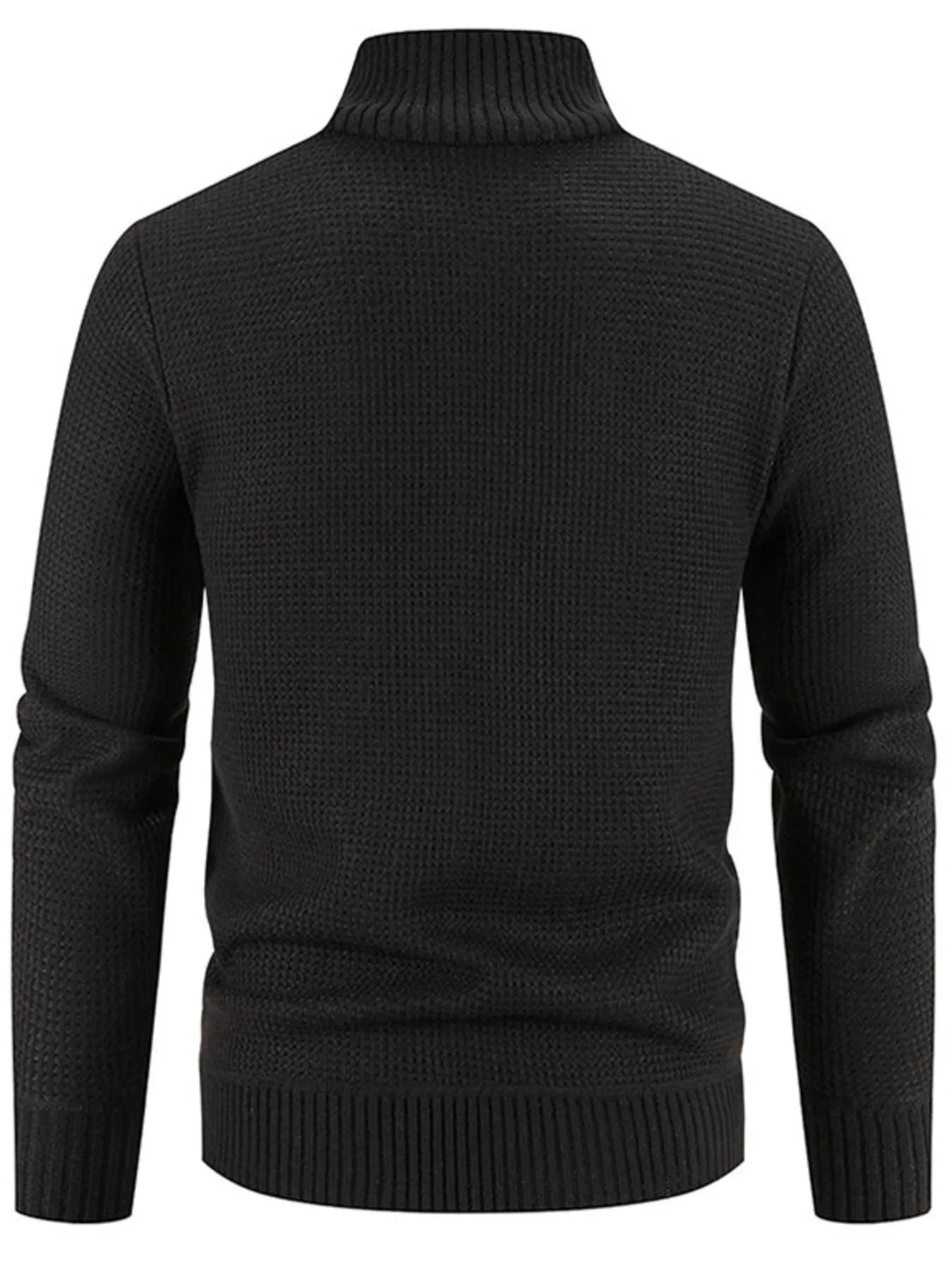 Men's Plus Size Quilted Knit Bomber Jacket with Stand Collar by Trendsi