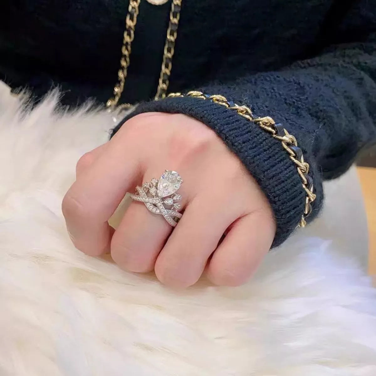 2 Carat Moissanite 925 Sterling Silver Ring by Trendsi