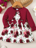 Frill Floral Round Neck Flounce Sleeve Dress by Trendsi