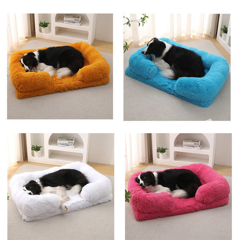 Plush Round Pet Bed Dog Bed Winter by DC-THE CEO