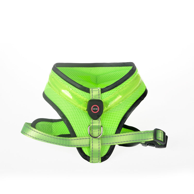 LED Luminous Dog Harness Led USB Charging Dog Chest Strap Vest Pet Safety Reflective Harness Pet Vest For Puppy Large Dog Pet Products by DC-THE CEO