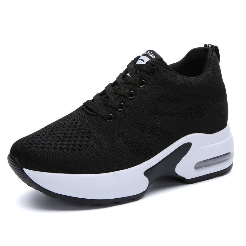 Soft Sole Mesh Breathable Height-increasing Sports Running Platform Casual Shoes