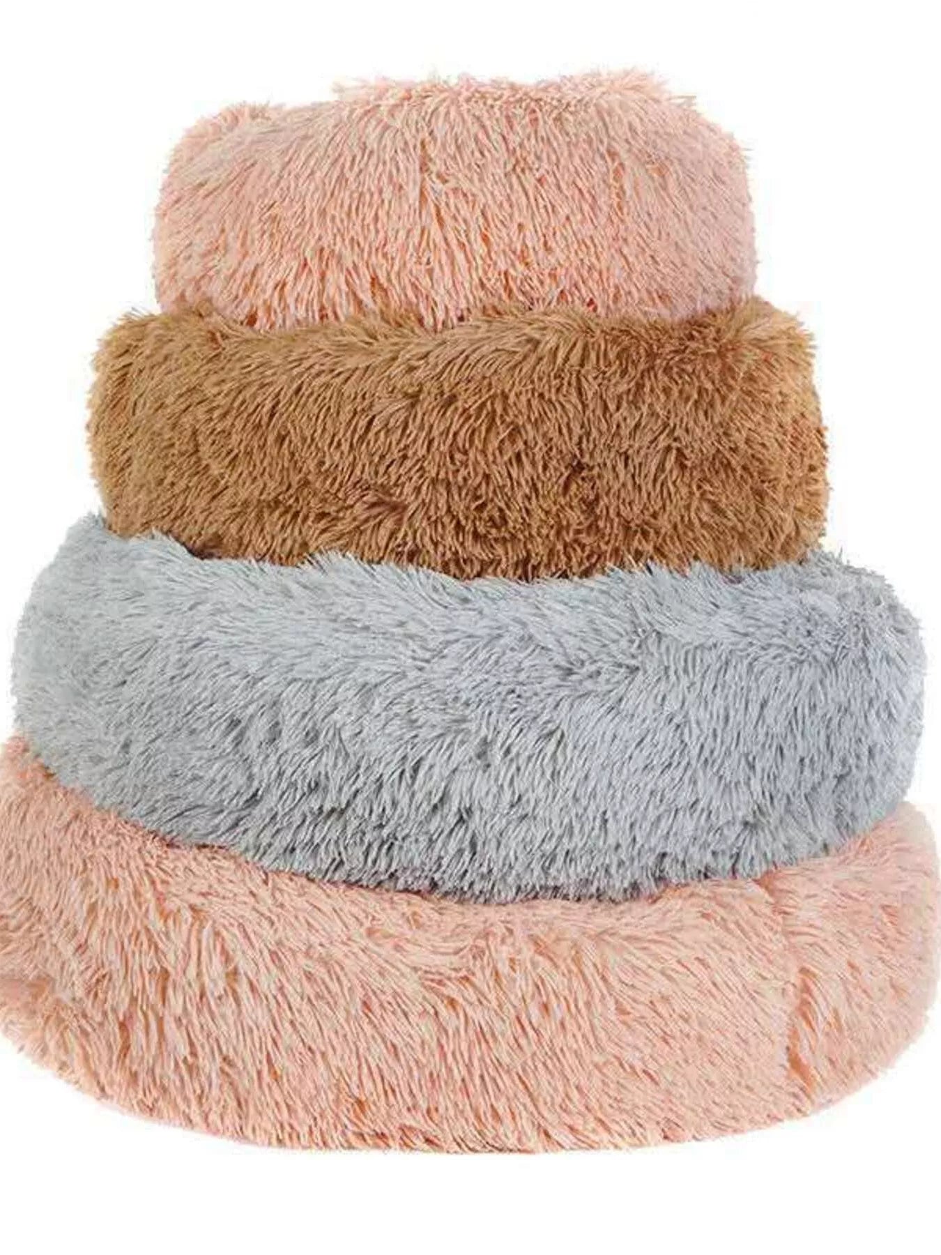Fluffy Plush Donut Pet Nest by Trendsi