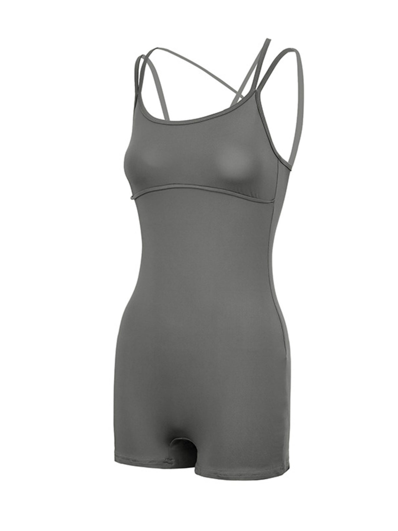 Double Spaghetti Strap Active Romper by Trendsi