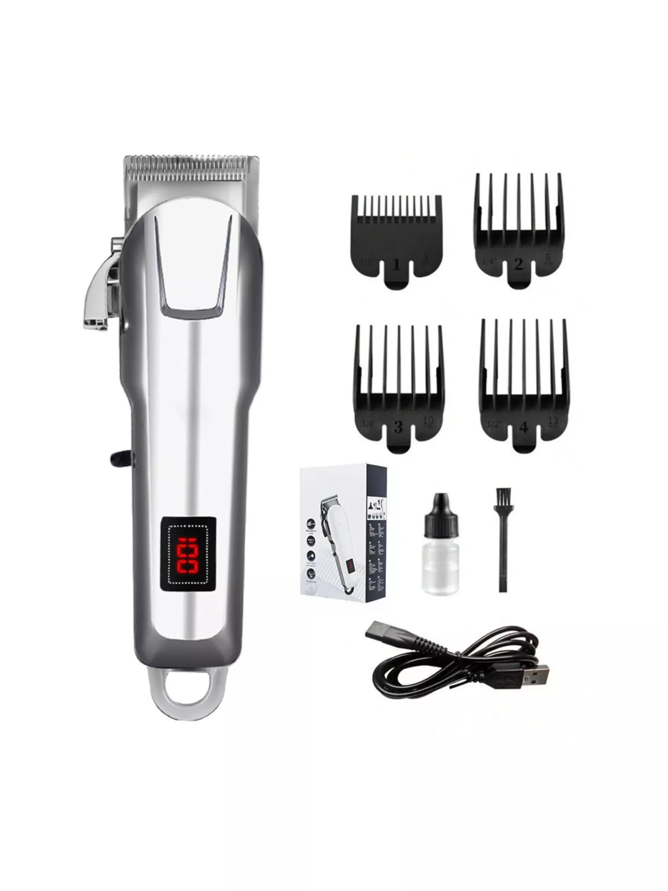 Cordless Hair Clipper with LED Display by Trendsi