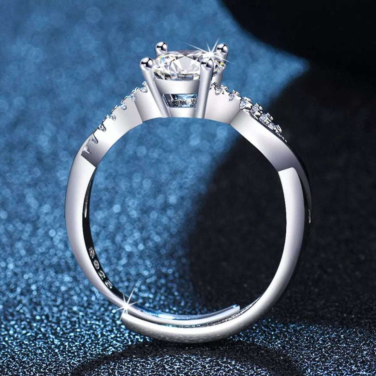 1 Carat Moissanite 925 Sterling Silver Ring by Trendsi
